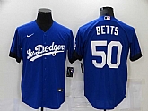 Dodgers 50 Mookie Betts Royal 2021 City Connect Cool Base Jerseys,baseball caps,new era cap wholesale,wholesale hats